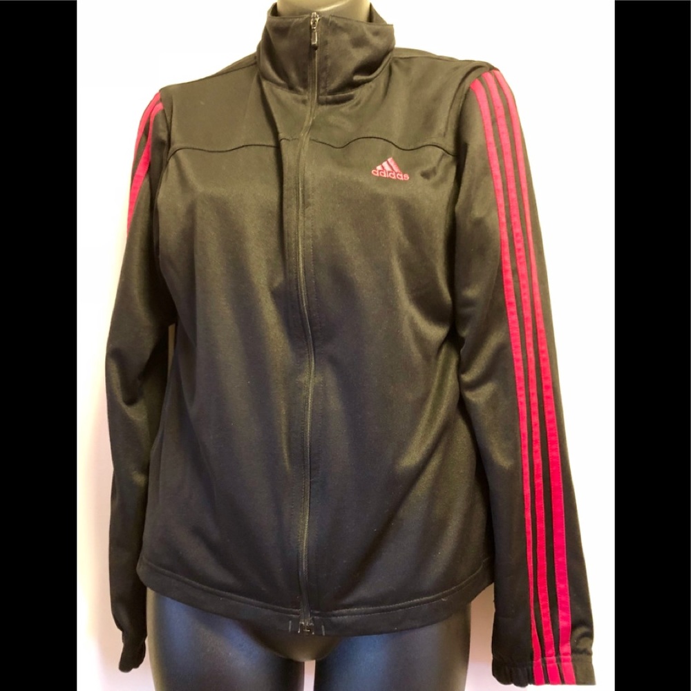Adidas jacket pink n’ grey XL girls size 14/16 EUC